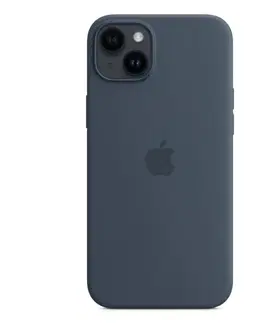 Puzdrá na mobilné telefóny Silikónový zadný kryt pre Apple iPhone 14 Plus s MagSafe, búrkovo modrá MPT53ZMA