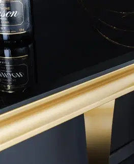 Konferenčné stolíky LuxD Dizajnová konzola Rococo 140 cm čierna / zlatá