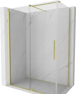 Sprchovacie kúty MEXEN/S - Velár sprchovací kút 150 x 75, transparent, zlatá kartáčovaná 871-150-075-01-55