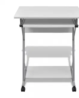 Pracovné stoly Počítačový stôl na kolieskach Dekorhome Hnedá