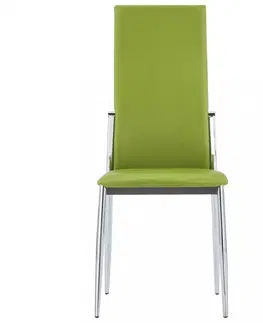 Jedálenské stoličky a kreslá Jedálenská stolička 2 ks umelá koža Dekorhome Zelená