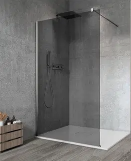 Sprchové dvere GELCO - VARIO CHROME jednodielna sprchová zástena na inštaláciu k stene, dymové sklo, 700  GX1370GX1010