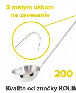 Naberačky KOLIMAX ČR Nerezová kuchynská naberačka 10 cm/200 ml, dĺžka 35 cm, Kolimax
