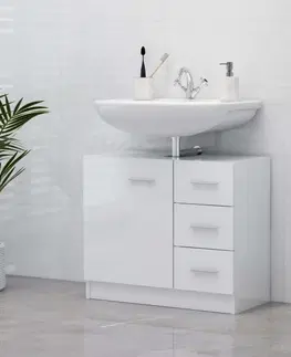 Kúpeľňové skrinky Skrinka pod umývadlo DTD Dekorhome Čierna