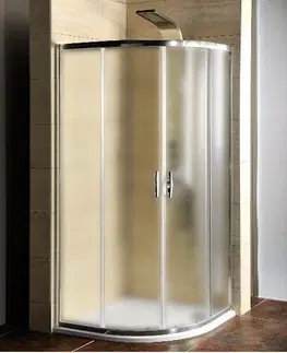 Sprchové dvere SAPHO -  štvrťkruhová sprchová zástena 900x900x1900, sklo BRICK AG4295