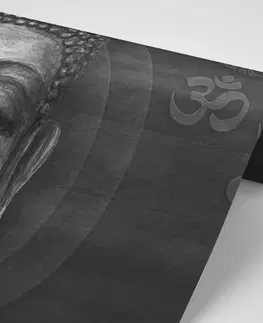 Čiernobiele tapety Tapeta tvár Budhu v čiernobielom prevedení
