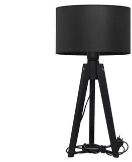 Lampy  Stolná lampa ALBA 1xE27/60W/230V čierna/dub 