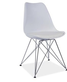 Jedálenské stoličky KONDELA Metal 2 New jedálenská stolička biela / chróm
