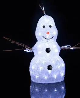 Vianočné osvetlenie STAR TRADING Malá LED figúrka Krištáľový snehuliak pre exteriér