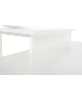 Písacie a pracovné stoly KONDELA Dalton 2 New L/P rohový pc stolík biela / sivá