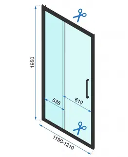 Sprchové dvere REA/S - Sprchovací kút Rapid Slide Dvere: 150 x Sprchová zástena: 90 KPL-09890