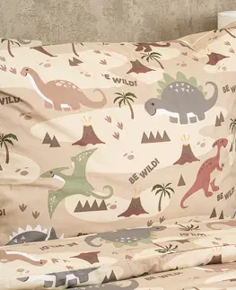 Obliečky 4Home Detske bavlnené obliečky Dino world, 140 x 200 cm, 70 x 90 cm