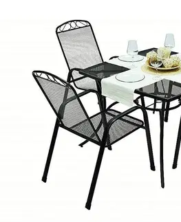 Záhradné stoličky a kreslá DEOKORK Kovové kreslo GREY (čierna)