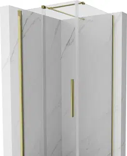 Sprchovacie kúty MEXEN/S - Velár sprchovací kút 100 x 100, transparent, zlatá 871-100-100-01-50