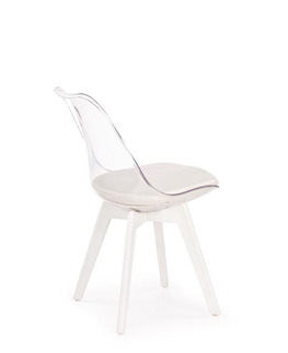 Jedálenské stoličky HALMAR K245 jedálenská stolička biela / priehľadná
