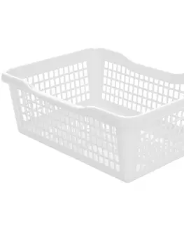 Misy a misky Plastový košík 24,8 x 14,7 x 7,2 cm, biela
