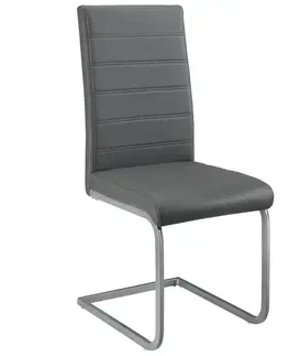 Jedálenské súpravy Juskys Konzolová stolička Vegas sada 4 kusov zo syntetickej kože v sivej farbe