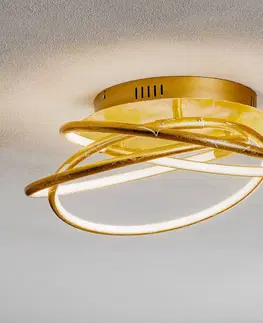 Stropné svietidlá Globo Barna – v zlatej navrhnuté stropné LED svietidlo