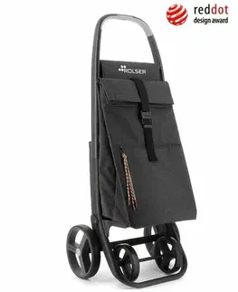 Nákupné tašky a košíky Rolser Nákupná taška na kolieskach Clec Termo Eco 8 Plus Carbon, čierna