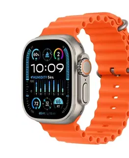 Inteligentné hodinky Apple Watch Ultra 2 GPS, 49mm , titánové puzdro s oceánskym remienkom oranžová MREH3CSA
