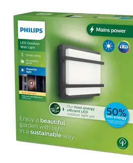 Vonkajšie nástenné svietidlá Philips Vonkajšie nástenné svietidlo Philips LED Petronia UE