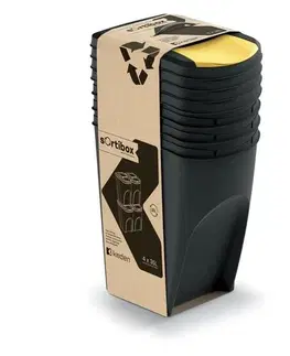 Odpadkové koše Kôš na triedený odpad Sortibox 35 l, 4 ks, čierna