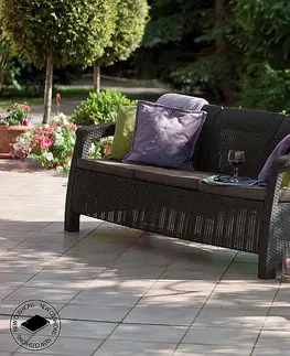 Záhradné stoličky a kreslá DEOKORK Záhradná ratanová pohovka CORFU LOVE SEAT MAX (hnedá)