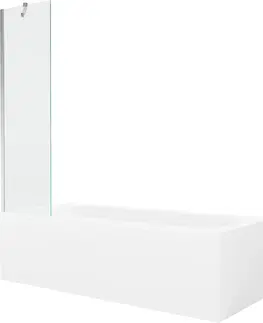 Sprchové dvere MEXEN/S - Vega obdĺžniková vaňa 150 x 70 cm s panelom + vaňová zástena 50 cm, transparent, chróm 550115070X9505000001