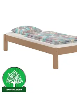 Drevené postele Postel Dora 90x200 borovica morená hnedy