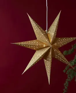 Vianočné svetelné hviezdy STAR TRADING Hviezda Blinka papier bez osvetlenia Ø 60 cm zlatá