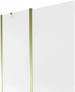 Sprchové dvere MEXEN - Flip vaňová zástena 1-krídlo 140x150 cm, dekor, zlato 894-140-101-50-30