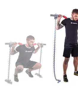 Ostatné fitness náradie Vzpieračské reťaze s tyčou inSPORTline Chainbos Set 2x20 kg