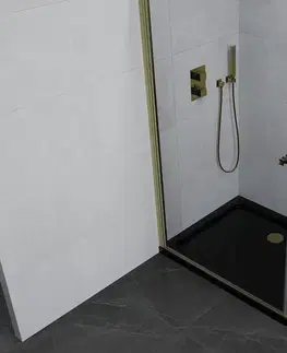 Vane MEXEN/S - Pretória sprchovací kút 80x90, transparent, zlatá + sprchová vanička vrátane sifónu 852-080-090-50-00-4070G