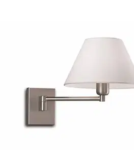 Nástenné svietidlá Pujol Iluminación Nástenné svietidlo Americana, dĺžka ramena 20 cm, nikel