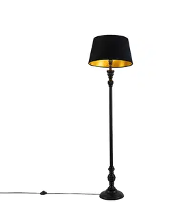 Stojace lampy Inteligentná stojaca lampa s tienidlom 45 cm čierna vrátane Wifi A60 - Classico