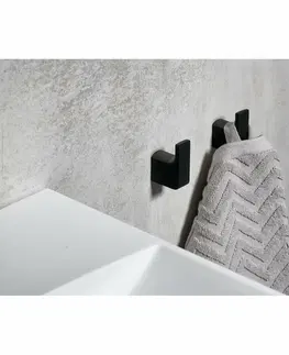 Kúpeľňový nábytok GEDY PI2714 Pirenei háčik, balenie 2 ks, čierna mat