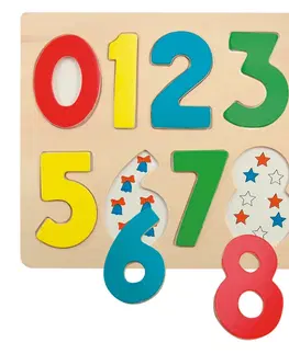 Hračky puzzle WOODY - Puzzle na doske Číslice s lienkami