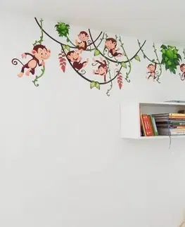 Nálepky na stenu Nálepky na stenu do detskej izby - Opice v džungli