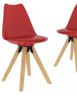 Jedálenské stoličky a kreslá Jedálenská stolička 2 ks plast / umelá koža / buk Dekorhome Svetlo modrá