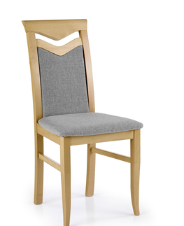 Jedálenské stoličky HALMAR Citrone jedálenská stolička dub medový / sivá