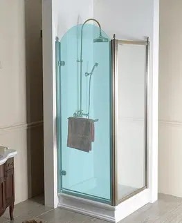 Sprchovacie kúty GELCO - ANTIQUE bočná stena 1000, číre sklo, bronz GQ5610C