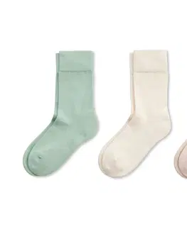 Socks Ponožky, 3 páry, šalviovozelené, béžové, biele