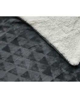 Prikrývky na spanie Jerry Fabrics Deka baránková Triangle tmavosivá, 150 x 200 cm