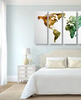 Obrazy mapy 5-dielny obraz farebná polygonálna mapa sveta