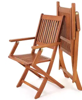 Záhradné kreslá a stoličky Záhradná skladacia stolička 2ks Dekorhome