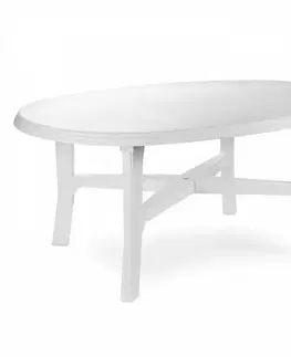 Záhradné stolíky Kinekus Stôl plastový DANUBIO biely