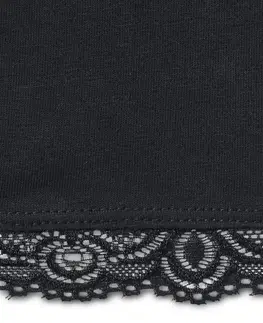 Pants Trojštvrťové legínsy s čipkovým lemom, čierne