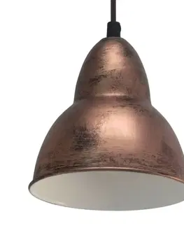 Závesné svietidlá EGLO Vintage štýl – závesná lampa Bojan meď