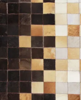Koberce a koberčeky KONDELA Typ 7 kožený koberec 140x200 cm vzor patchwork