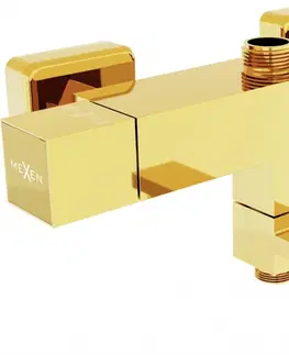 Kúpeľňové batérie MEXEN - Cube baterie termostatická vaňová/ sprchová zlata 77910-50